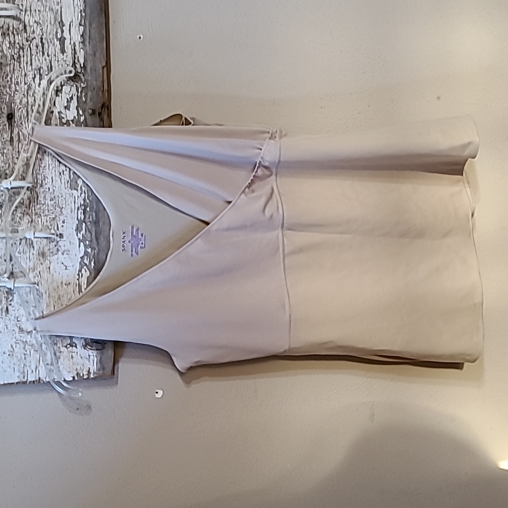 Spanx v neck cross front in nude. Xl